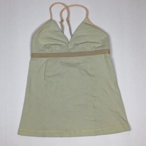 Green/Yellow Lululemon checkered tank top